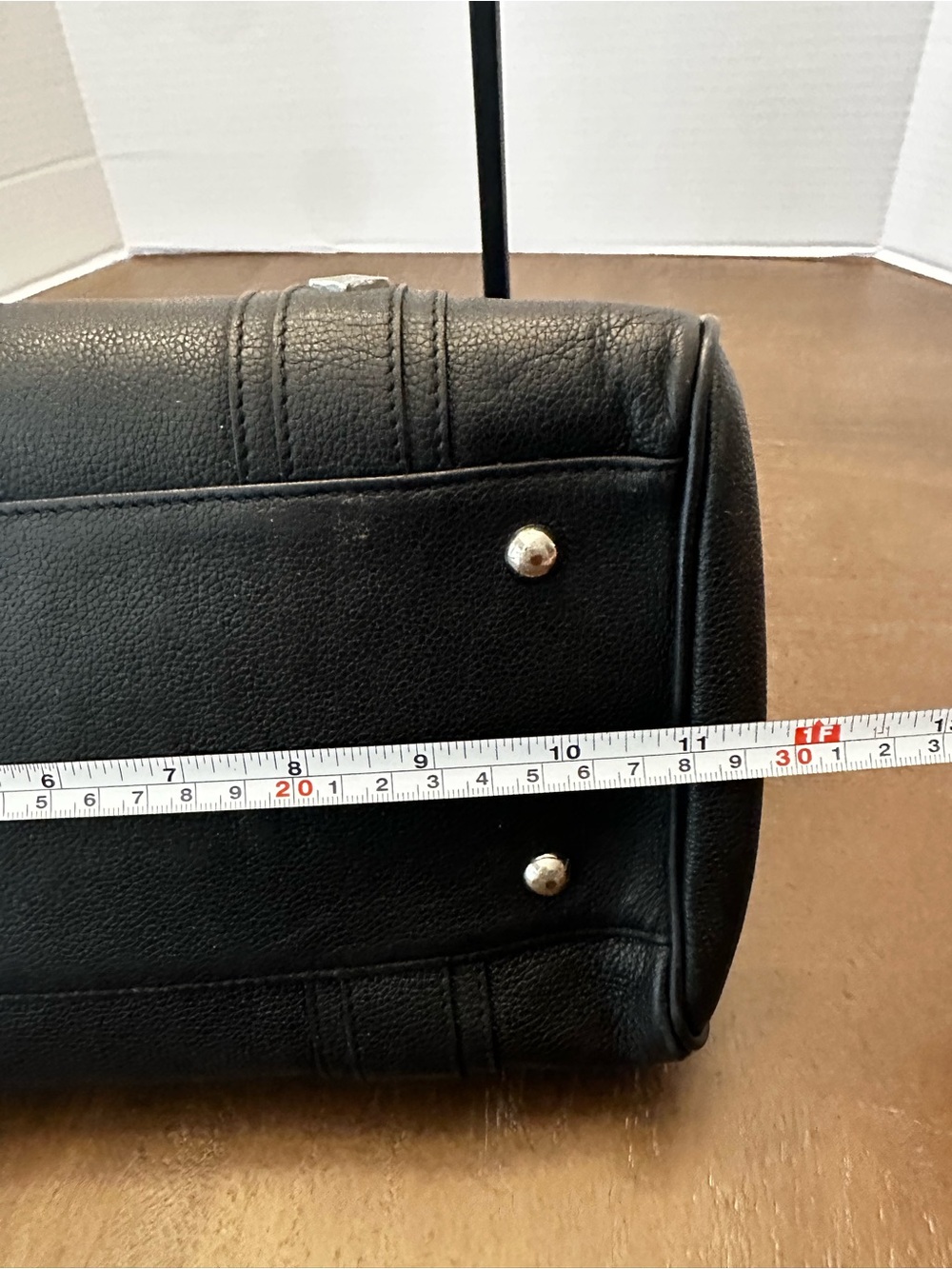 MCM Black Pebbled Leather Boston Bag with Silver Hardware - Picture 7 of 16